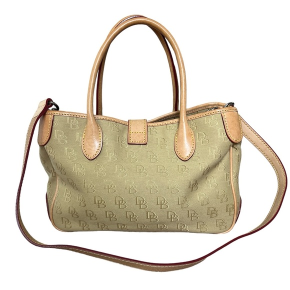 Vintage Dooney & Bourke Signature Monogram DB Logo Canvas/Leather Shoulder Bag - Picture 2 of 13